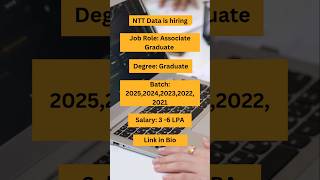 NTT Data is hiring | Associate Graduate #itjobs2024 #jobforfreshers #shorts #2024jobs #itjobs