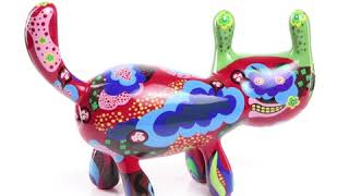 當代名家彩繪 瓷器 小花貓 洪易 2012年作