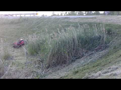 RC Mowers TK-52XP Tracked Slope Mower on Steep Highway Overpass