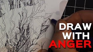 Technical Pen Drawing With Anger (Two Drawings)