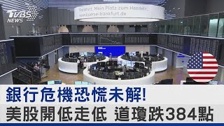 銀行危機恐慌未解! 美股開低走低 道瓊跌384點｜TVBS新聞@tvbsnews24live