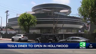 Elon Musk surprise opens his Tesla Diner in Los Angeles on Monday