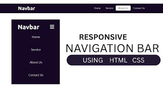 RESPONSIVE WEBSITE  NAVIGATION BAR using Html and Css | PART 1