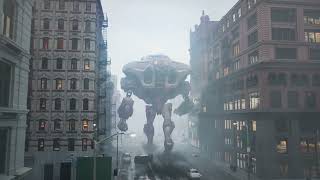 City, Dystopia, Cgi, Robot Stock Footage