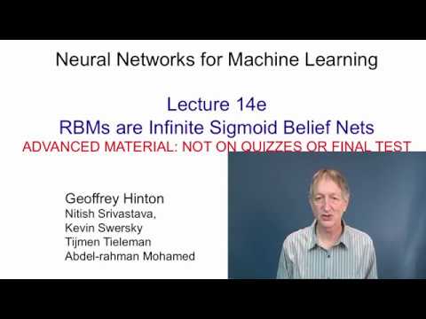 Lecture 14.5 — RBMs are infinite sigmoid belief nets — [ Deep Learning | Geoffrey Hinton | UofT ]