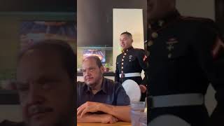 Emotional Marine Reunion At The Restaurant