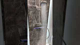 black piano digital shower set intelligent.digital smart shower panel. #bathroom #faucet #showerset