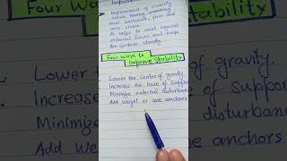 Physics class 9 Unit 4 improvement of stability