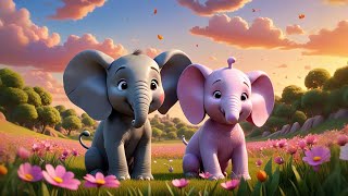 Two Baby Elephants Swing Their Trunks | Playful Elephant Song for Kids | Fun Nursery Rhyme