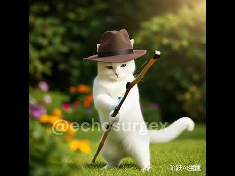 The cat gives up shooting the arrow
