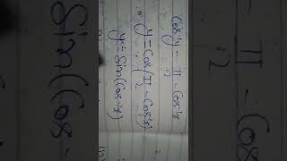 cos-1x+cos-1y=π/2                           #maths #solvay #mathematics #solveforx #class #sqrt