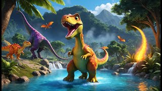Row Row Your Dinosaur | Prehistoric Boat Adventure Song for Kids | Dino Rhyme