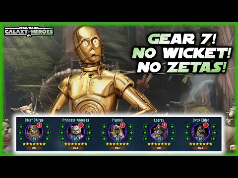 Crazy Minimum 7 Star C-3PO Unlock!  Gear 7 Ewoks, No Wicket, No Zetas Required!  SWGOH