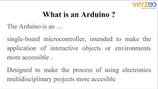 What is an Arduino ? | Internet of things | IoT Course | Verzeo