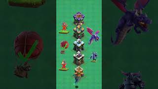 Maxed Out Defense! 💥 Can these Archer Towers stop the strongest troops? #cocshorts #coc #fyp