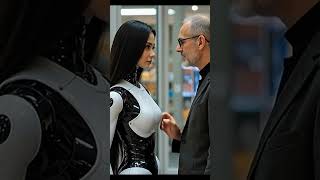 Old man interacting with AI humanoid robot #ai #robot #technology