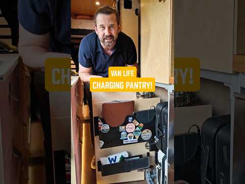 Van Life Charging Pantry! 💻📱⌚️ #vanlife #smartvan #charging #vanbuild #vanconversion #usb