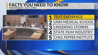 KRQE Newsfeed: APS vulgar text exchange, UNM school of medicine, Lingering storms, NM film industry,