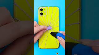 DIY spider web phone case using 3D pencil! 🕸️📱✨ #cooldiy #phonehack