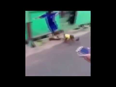 Monkey on skateboard hits guy