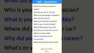 Wh - Questions | English Conversation Practice  | Learn English