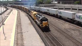 BNSF WB Trailer Train, KCT EB Local and BNSF EB Stacktrain. Kansas City, MO 6/13/20