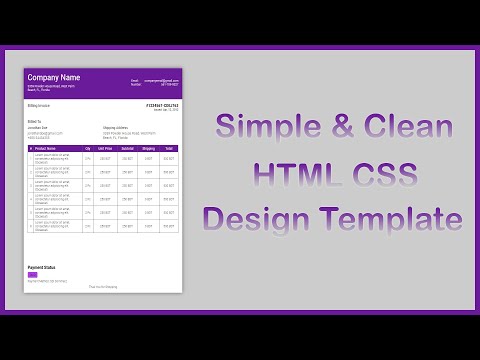 Simple & Clean Purple Invoice Template Using HTML & CSS || Abdus Sabur