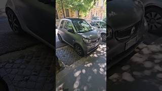Matte Grey Smart Car with White Outline in Rome #smart #smartcar #ev #electricvehicle #electriccar