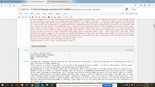 Natural Language Processing using Textblob