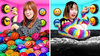 What happens when you press that button...?! Live in a pink vs blue room for 24 hours! Your fate ...