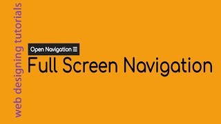 Full Screen Navigation Bar | web designing tutorials | csPoint