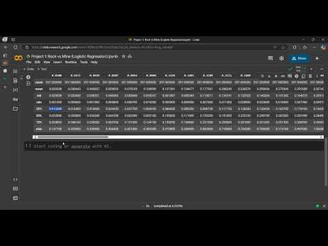 Machine Learning, Project 1: Mine vs Rock prediction using logistic regression