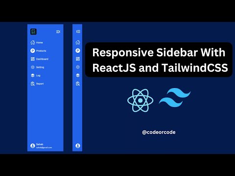 Create Responsive Sidebar with React JS and tailwind CSS | React JS and tailwind CSS  tutorial