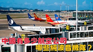 中國内地有多少航空公司，哪些是純波音機隊？
