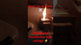 Microwave transformer 2kv ⚡☠️#transformer #plasma #high voltage #dangerous #plasmababa