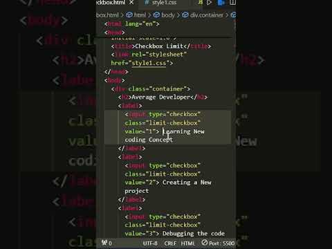 CHECKBOX SELECTION LIMIT I JAVASCRIPT I #coding #programming #javascript #html #css
