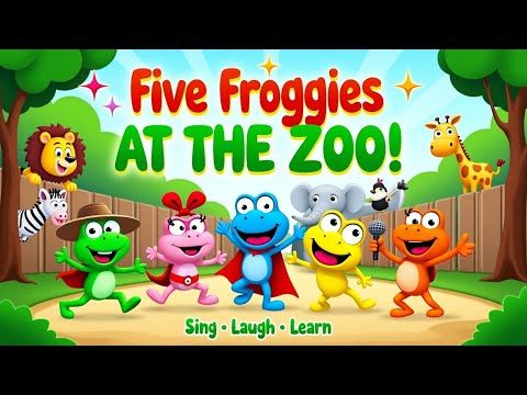 🐸 Five Little Froggies at the Zoo! 🦁 Fun Kids Song & Animal Adventure | Preschool Learning