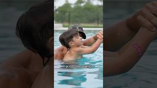 I Taught My Deaf Son How To Swim!!! #shorts