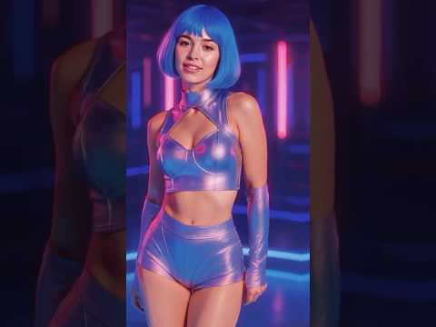 Retro futuristic dancing girl #shorts