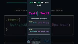 (Share it 🚀) Box VS Text Shadow CSS.  #coding