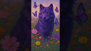 🦋Violetta shines with mystic power & dreams✨#AIAnimation #PurpleWolf #AIFantasy #Subscribe#WOLFRAY01