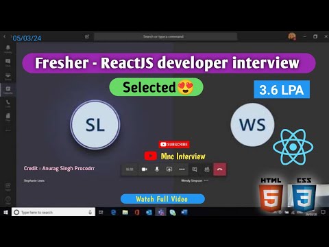 Fresher - ReactJS developer interview 2024@procodrr | Front end developer interview | javascript