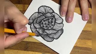 Black Ink Meditation Drawing,  Drawing Black Line Patterns