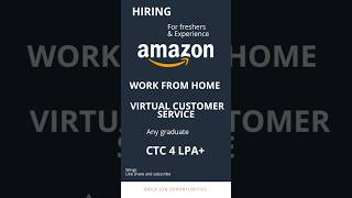 Amazon hiring freshers & experience #recruitment #share #shorts #jobs #amazon #wfh #youtubeshorts#it