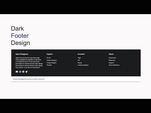 Code a Dark Footer Design In HTML