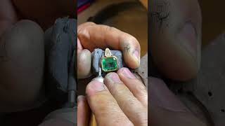 $35,000+ 7.49 CT Colombian Emerald & kite cut diamond Engagement 3 Stone Ring - How it's Made #diy