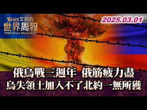 俄烏戰三週年 俄筋疲力盡 烏失領土加入不了北約一無所獲 #TVBS文茜的世界周報 20250301