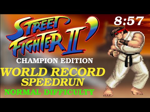 RYU Speedrun NEW World Record Normal Difficulty 8:57 - Street Fighter II Champion Edition NEW WR