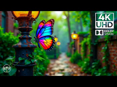 Colors in Motion 4K 🦋🍀  Butterfly Rhythms & Piano Melodies in a Timeless Paradise