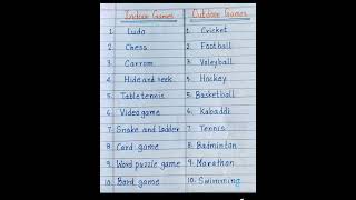 Indoor outdoor games ka naam